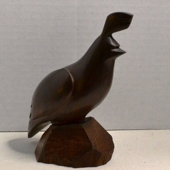 Wooden Quail Bird Carved Room Accent Decor Camp Cabin Decor Nature - Picture 3 of 5